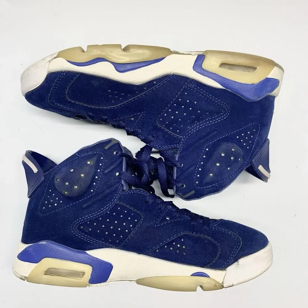 Air Jordan Retro Shoes Mens 8.5 Royal Blue Suede High Top Basketball 384664